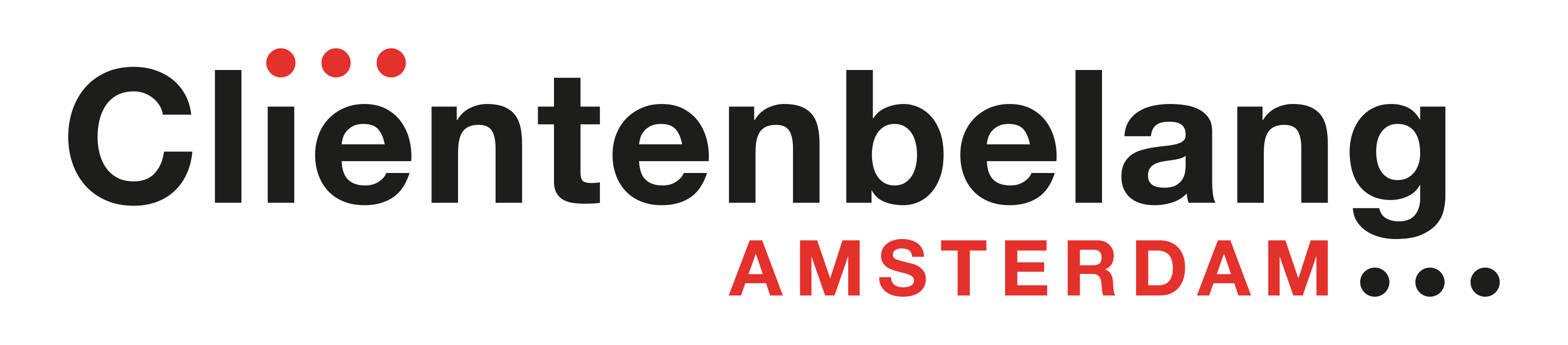 Logo Cliëntenbelang Amsterdam in zwart en rood